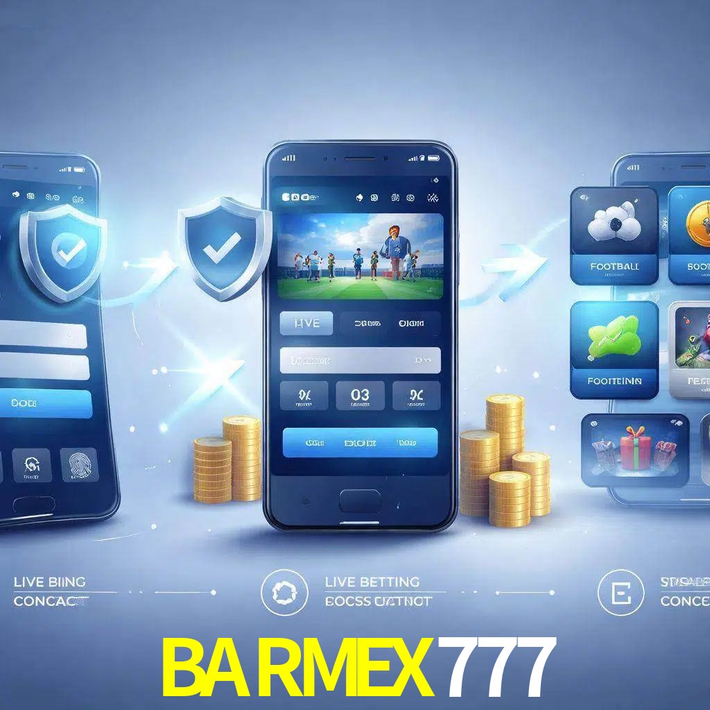 Pasos de acceso a la app BARMEX777 en pantalla de teléfono móvil